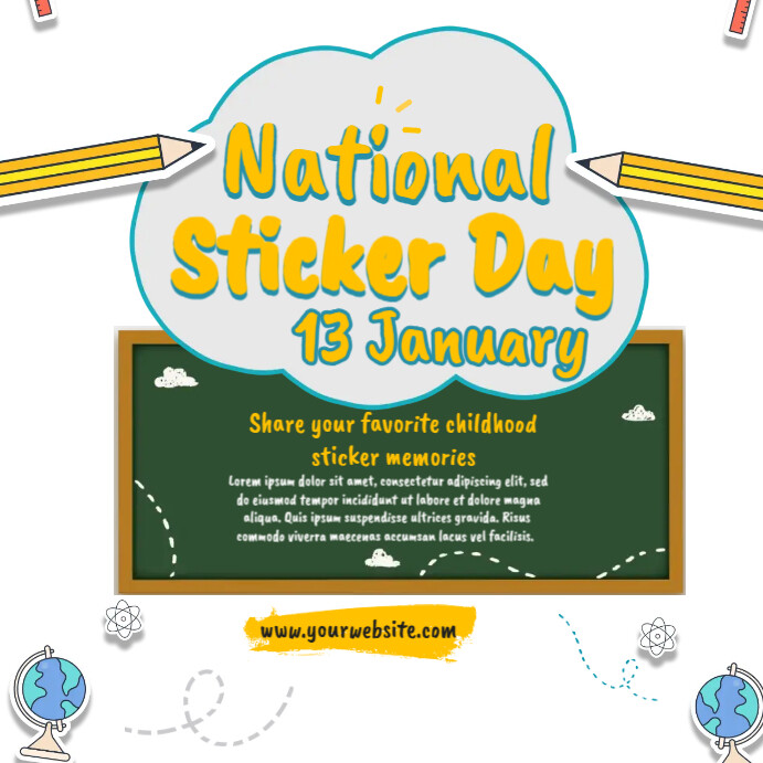 Sticker Label Day National Sticker Day Event Template | PosterMyWall