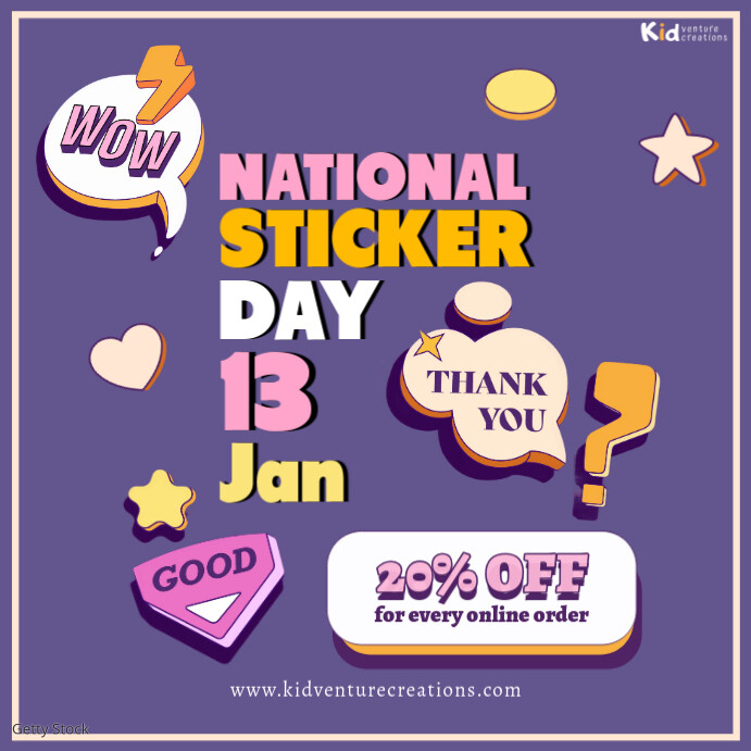 Copy of National Sticker Day Template | PosterMyWall