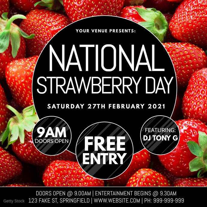 Copy of National Strawberry Day Poster PosterMyWall