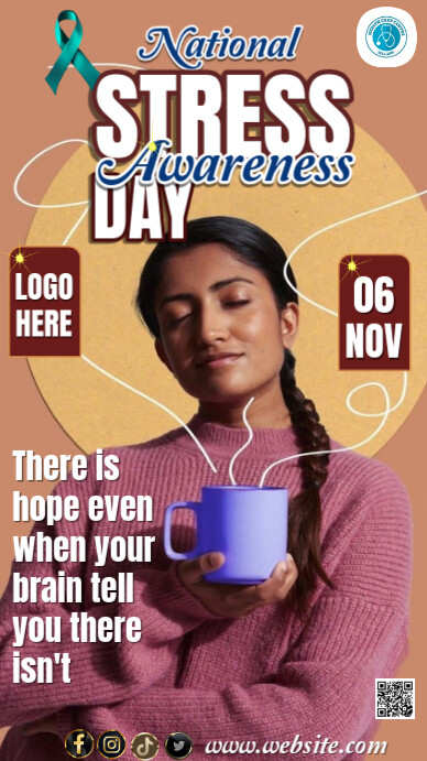 National stress awareness day Templat | PosterMyWall