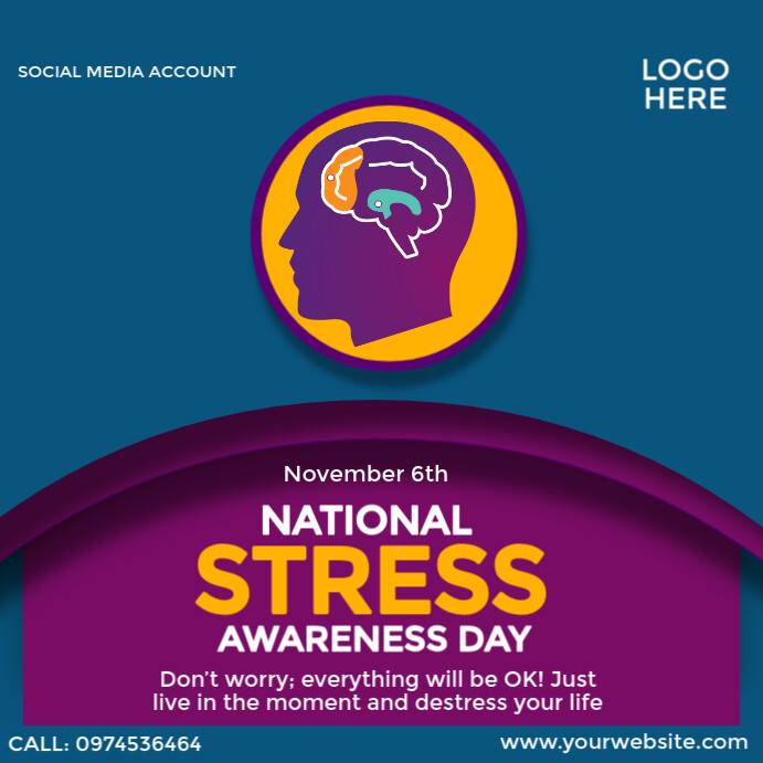 National Stress Awareness Day Template | PosterMyWall