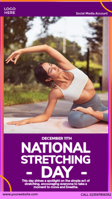 Stretch Poster Design National Stretching Day Template | PosterMyWall