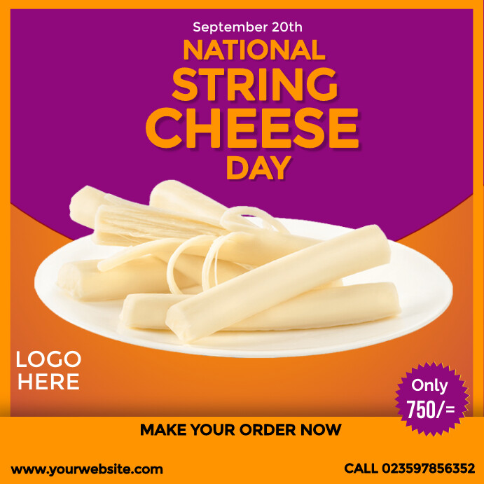 Plantilla de National String Cheese Day | PosterMyWall