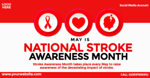 National Stroke Awareness Month Social Isithombe Esabiwe ku-Facebook template