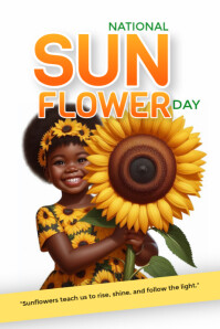 national sunflower day Poster template