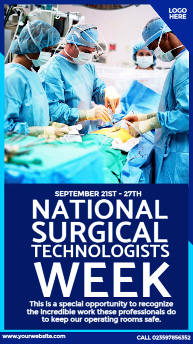 Scrub Tech Week National Surgical Technologists Week Template | PosterMyWall