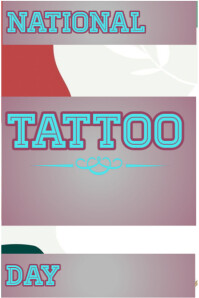 National tattoo day Banner 4' × 6' template