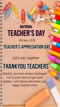 national teachers day,teachers appreciation Tampilan Digital (9:16) template