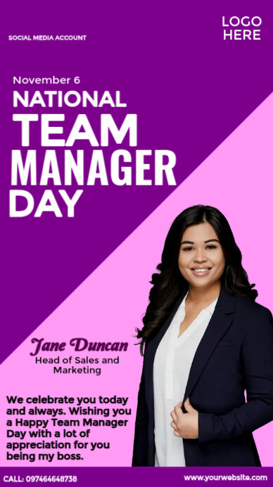 Team Manager Poster national team manager day poster Template | PosterMyWall