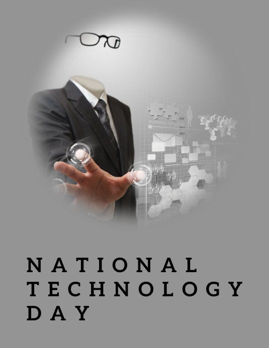 Technology Day Lettering National Technology Day Template | PosterMyWall