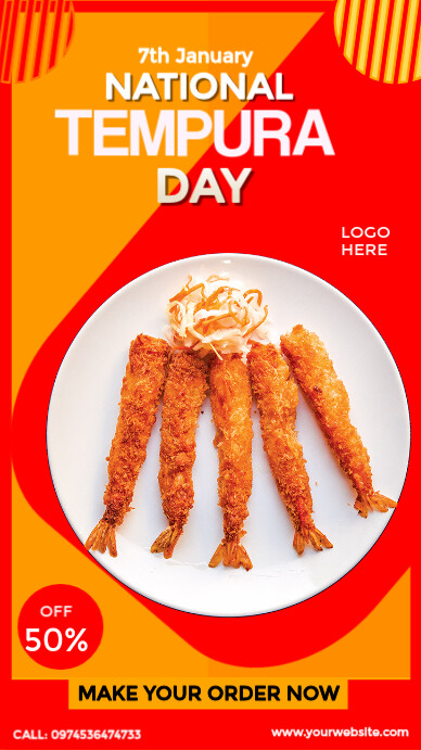 National Tempura Day Design Instagram Story template