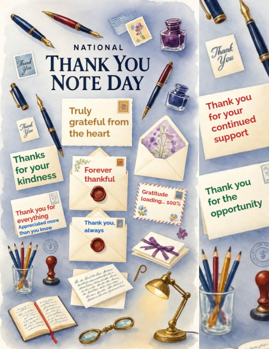 Grey Thank You Note Day Flyers Template | PosterMyWall