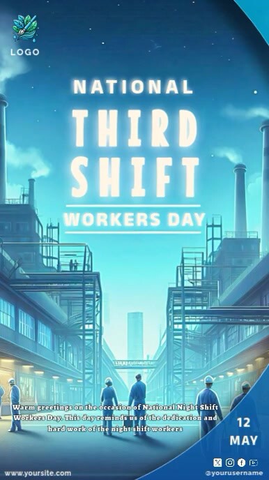 3rd Shift Rocks National Third Shift Workers Day Templat | PosterMyWall