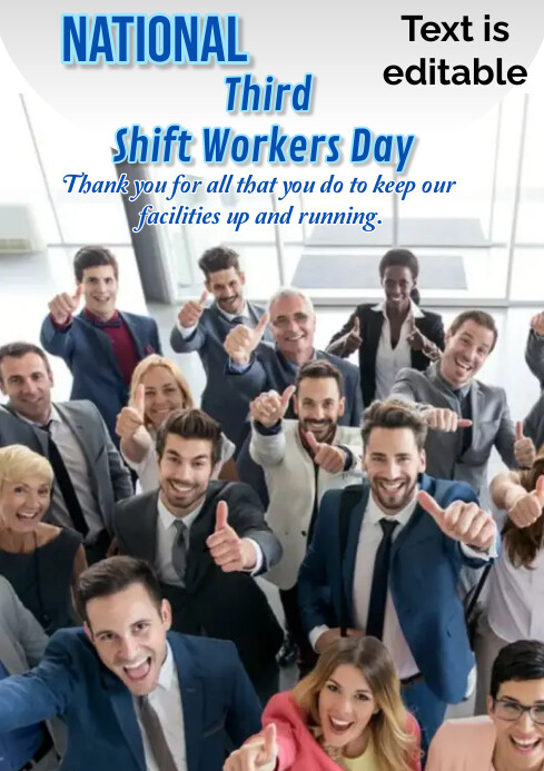 3rd Shift Video Plantilla de National Third Shift Workers Day Template | PosterMyWall
