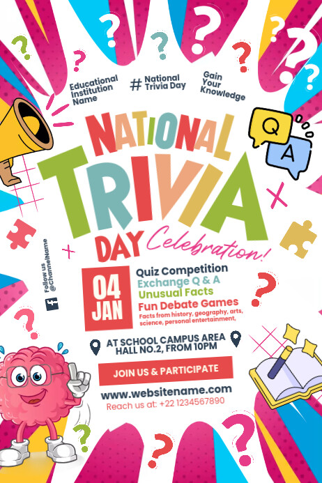 National Trivia Day Celebration Template | PosterMyWall
