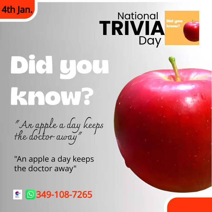 National Trivia Day Template | PosterMyWall