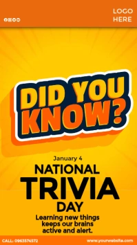 national trivia day template Instagram Story