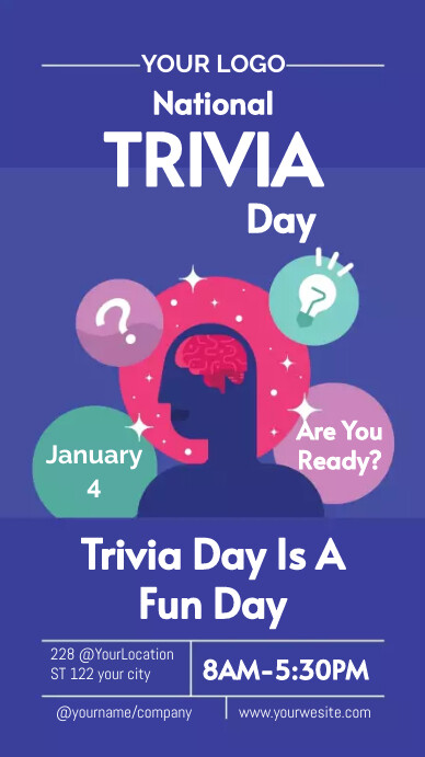 Copy of National Trivia Day Digital Display Template | PosterMyWall