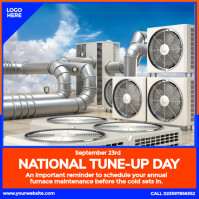 Abu-abu National Tune-Up Day Instagram-opslag Template