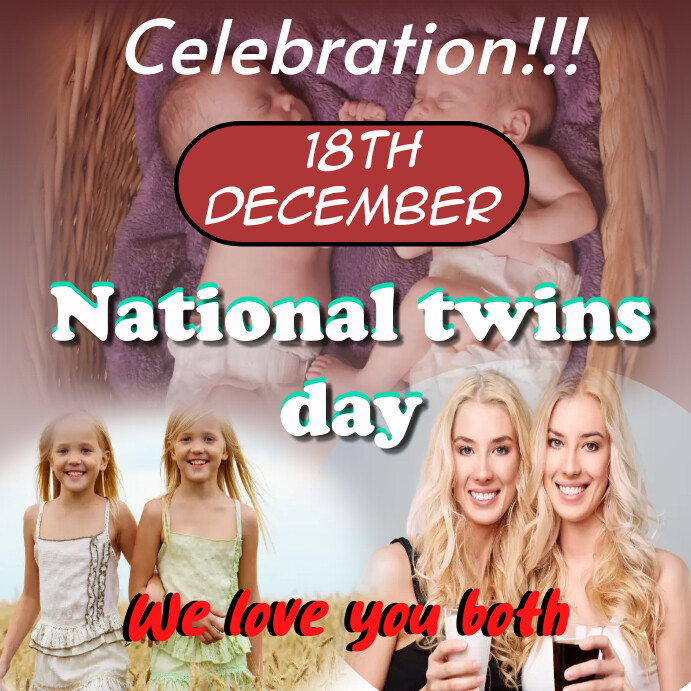 National twins day post Iphosti le-Instagram template