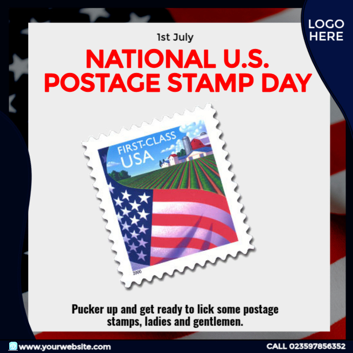 National U.S. Postage Stamp Day Template | PosterMyWall