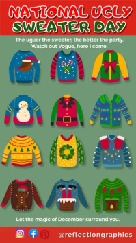 Ugly Christmas Sweater video template Ekran reklamowy (9:16)