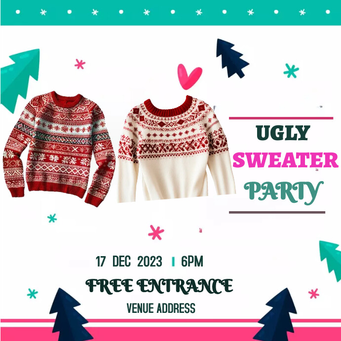 National ugly sweater day Template PosterMyWall