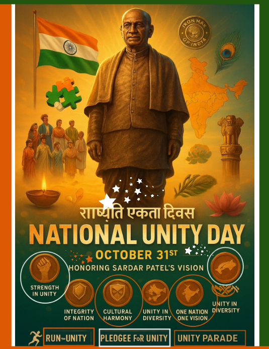 National Unity Day (Rashtriya Ekta Diwas) Flyer (US Letter) template