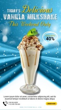 National Vanilla Milkshake Day เรื่องราวบน Instagram template