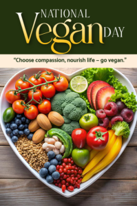 National vegan day Poster template