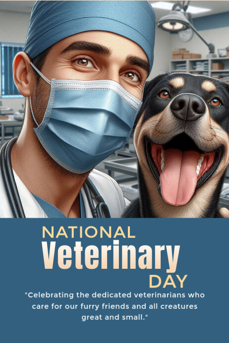 National veterinary day Cartaz template