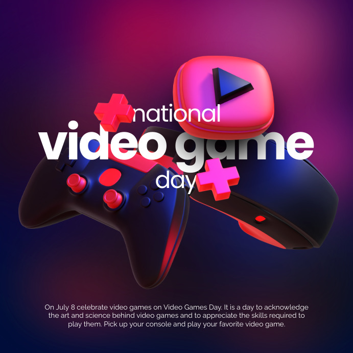National Video Game Day Instagram Template | PosterMyWall