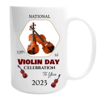 National violin day mockup Logo template