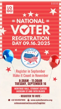 National Voter Registration Day Template Instagram-verhaal