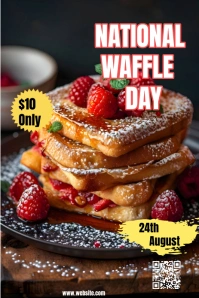 National waffle Day Design Template Illustration Pinterest