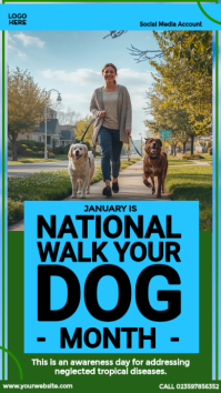 National Walk Your Dog Month Ad Instagram Story template