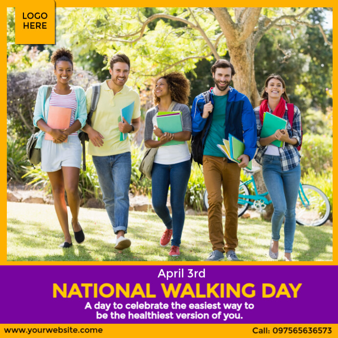 national walking day Template PosterMyWall National Walking Week 2025 Schedule
