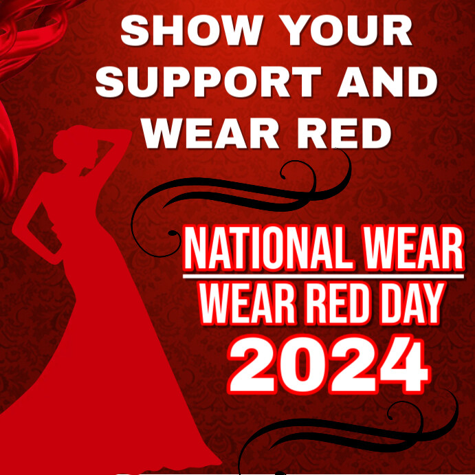 National wear red day design flyer Templat PosterMyWall