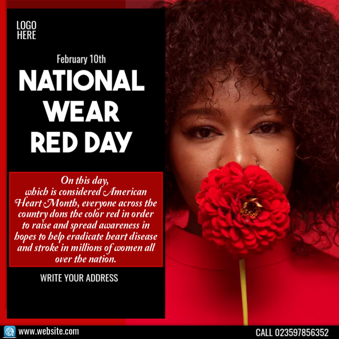 Copy of national wear red day | PosterMyWall