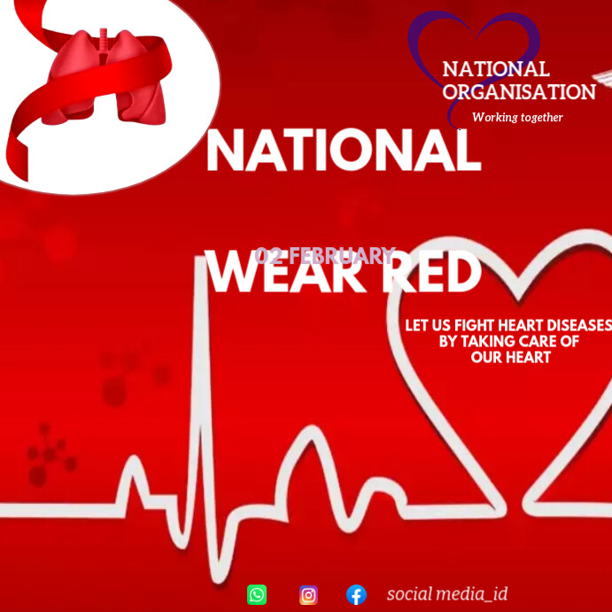 NATIONAL WEAR RED DAY Template | PosterMyWall