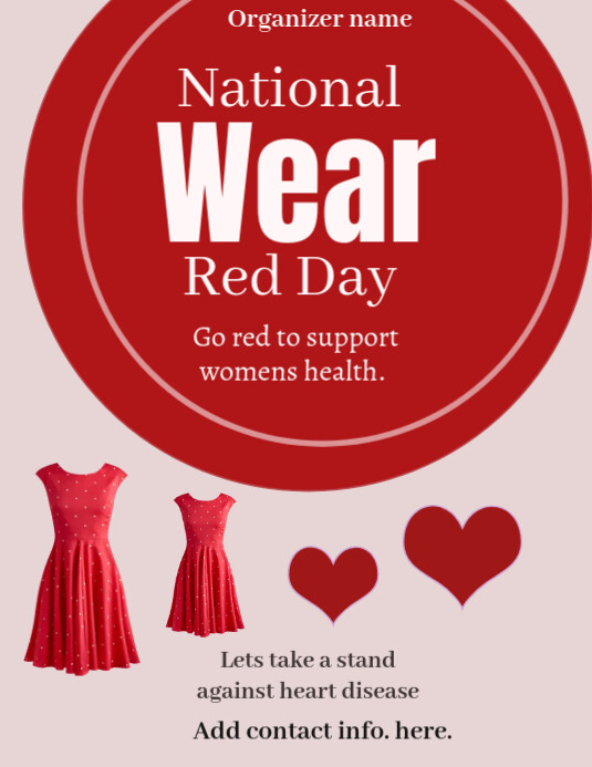 National wear red day flyer 2025 Template PosterMyWall