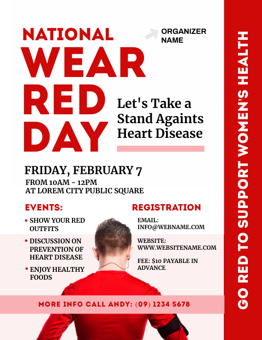 National Wear Red Day Flyer Template Postermywall National Wear Red Day 2022 Flyer