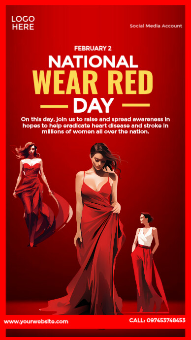 Copy of national wear red for heart day | PosterMyWall
