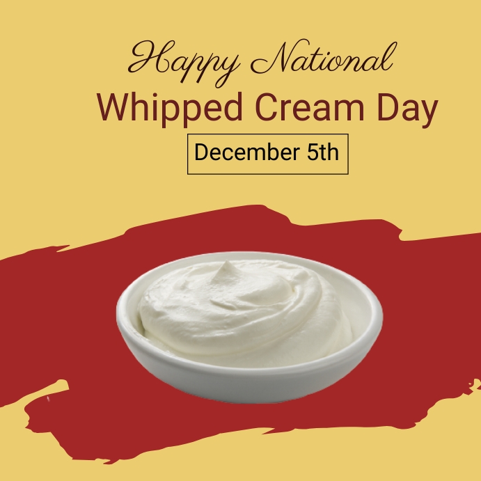 national whipped cream day Publicação no Instagram template