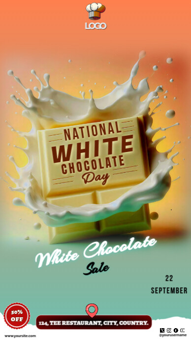 National White Chocolate Day Template | PosterMyWall