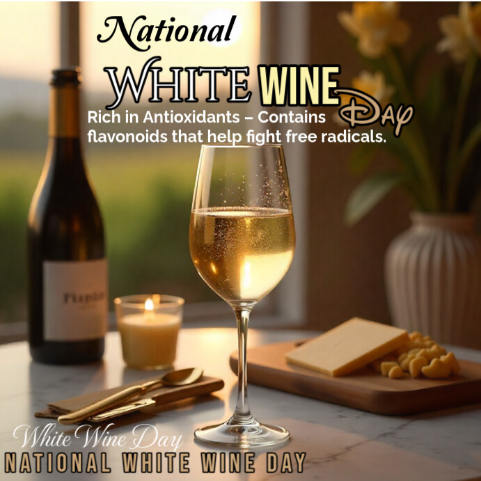 National White Wine Day Template | PosterMyWall