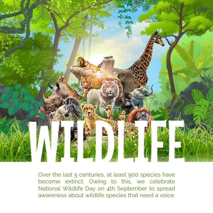 National Wildlife Day Instagram Post Template PosterMyWall