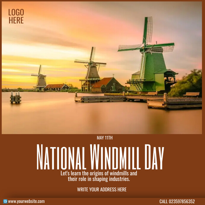 national windmill day Template | PosterMyWall