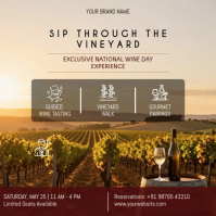 National Wine Day Vineyard Wine Tasting Event Social Media Post Template