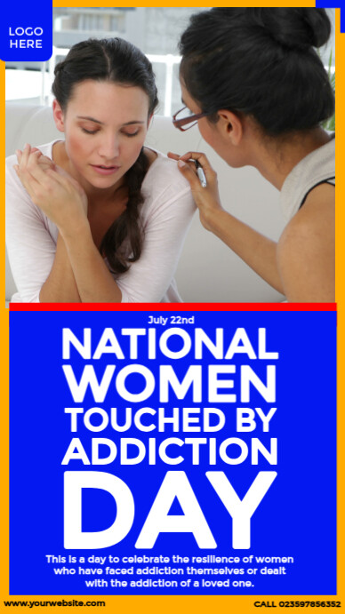 National Women Touched By Addiction Day Ad template